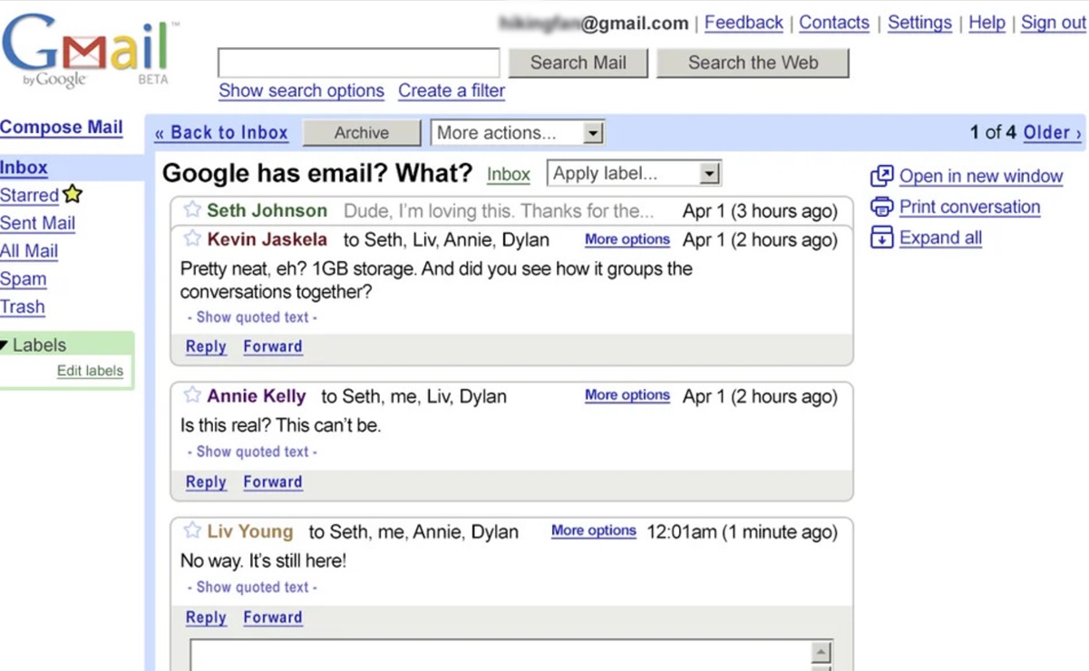 ¡Saludos cordiales! Gmail cumple 20 años