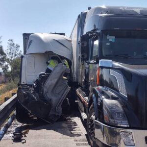 Accidente autopista México-Querétaro: tráileres chocan en dirección a CDMX