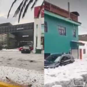 Granizo en Puebla deja encharcamientos, cortes de luz y caída de techos